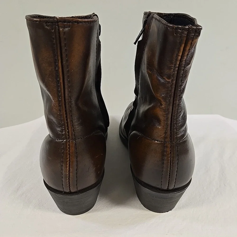 Laredo Men's Fletcher Brown Leather Zipper Ankle Boots 62004 Size 9.5 EW - Picture 3 of 13
